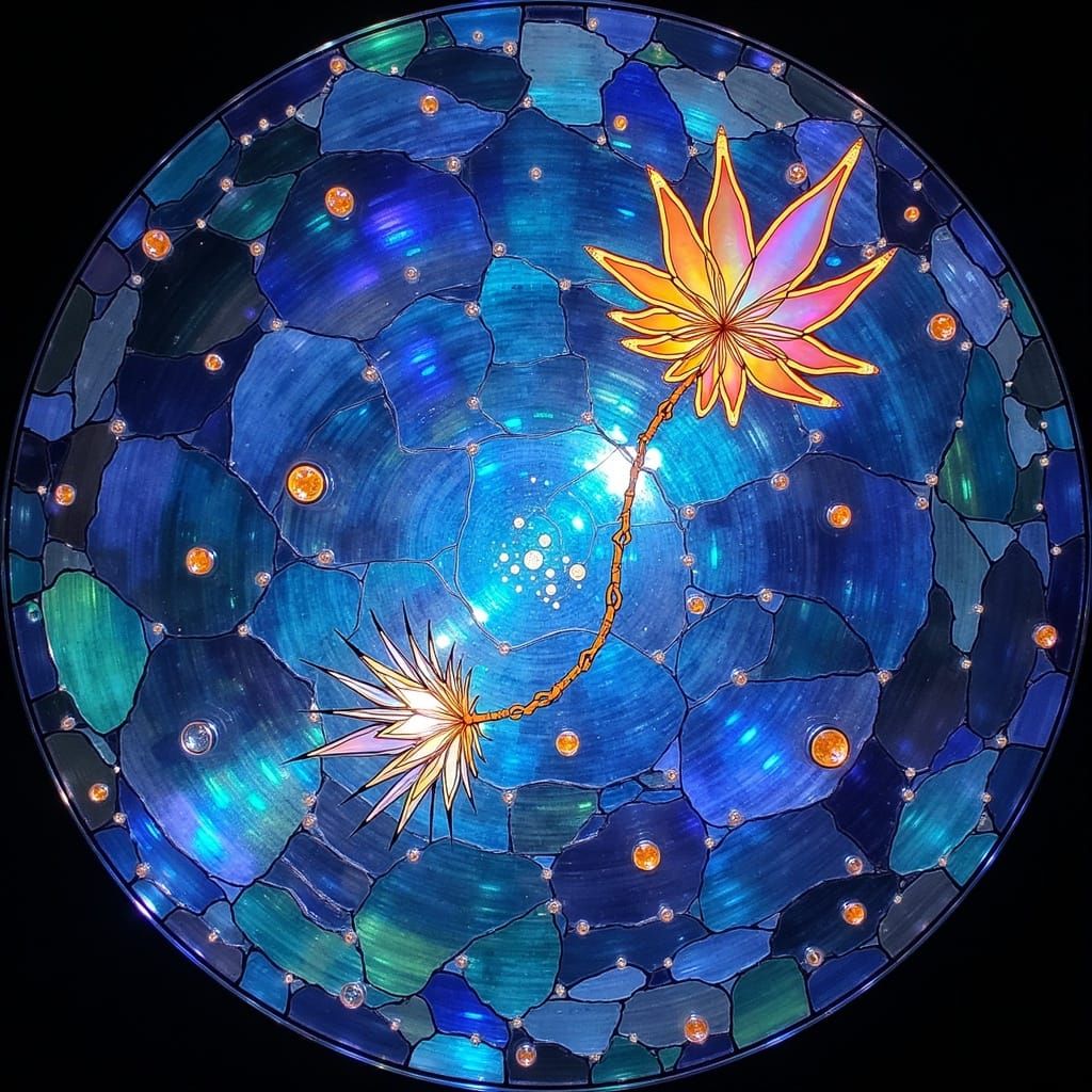 Bioluminescent Pearlescent Stained Glass Crystal Dreamscape