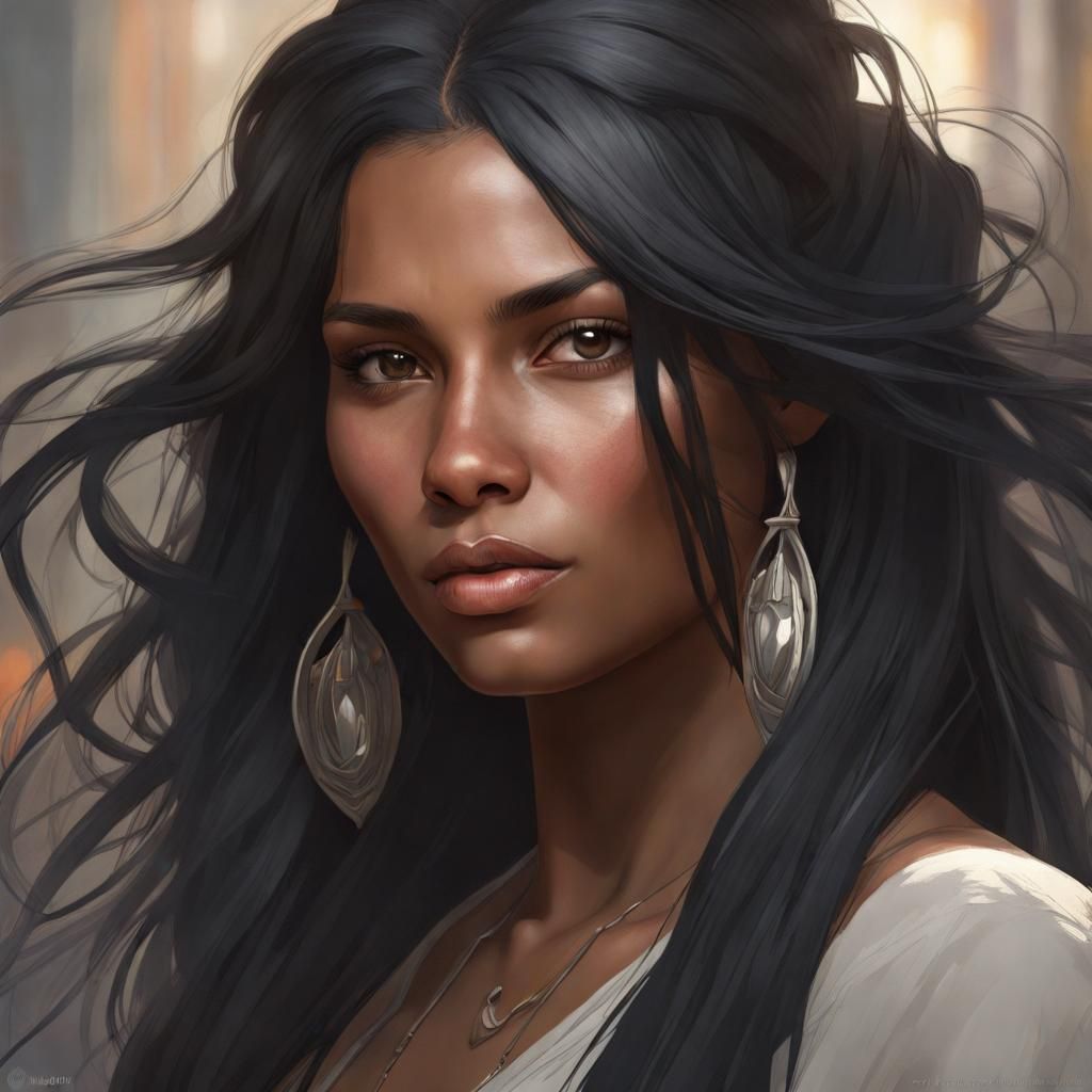 Detailed Portrait of a Woman in Hyperrealistic Style