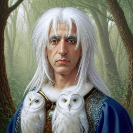 Mystical Owl-Man: An Oil Painting