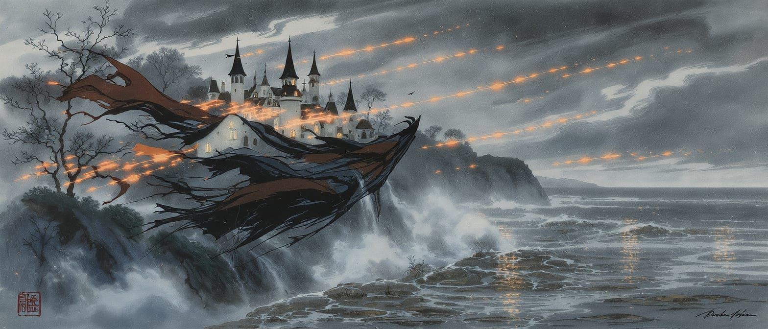 Studio Ghibli Village with Flying Witches