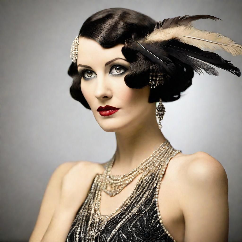 Flapper Portrait: Young Woman in 1920s Style