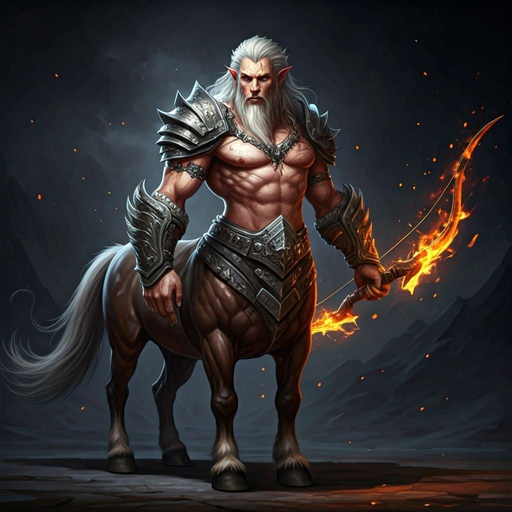 Epic Centaur with Fiery Bow