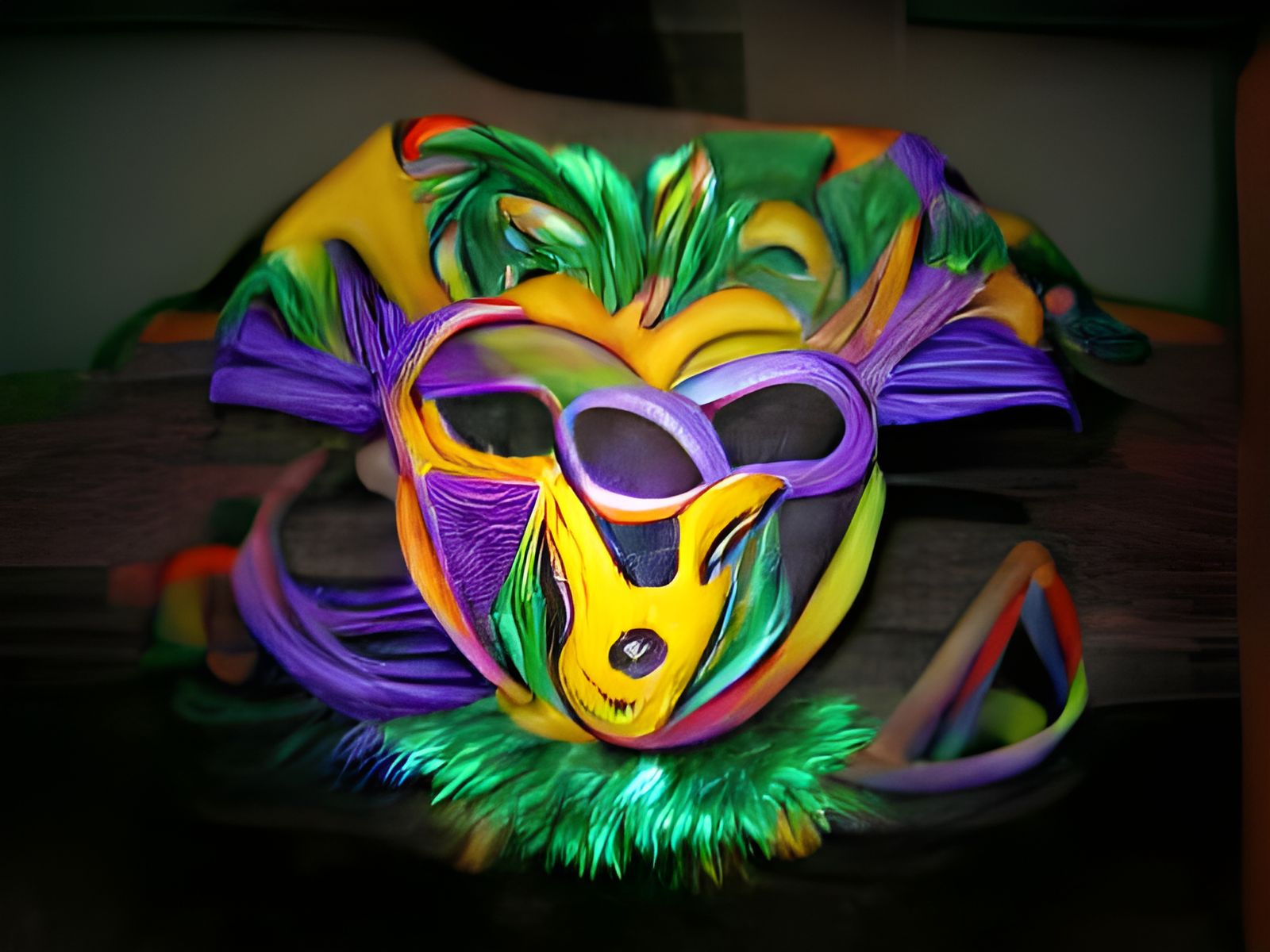 Brightly Colored Mardi Gras Mask