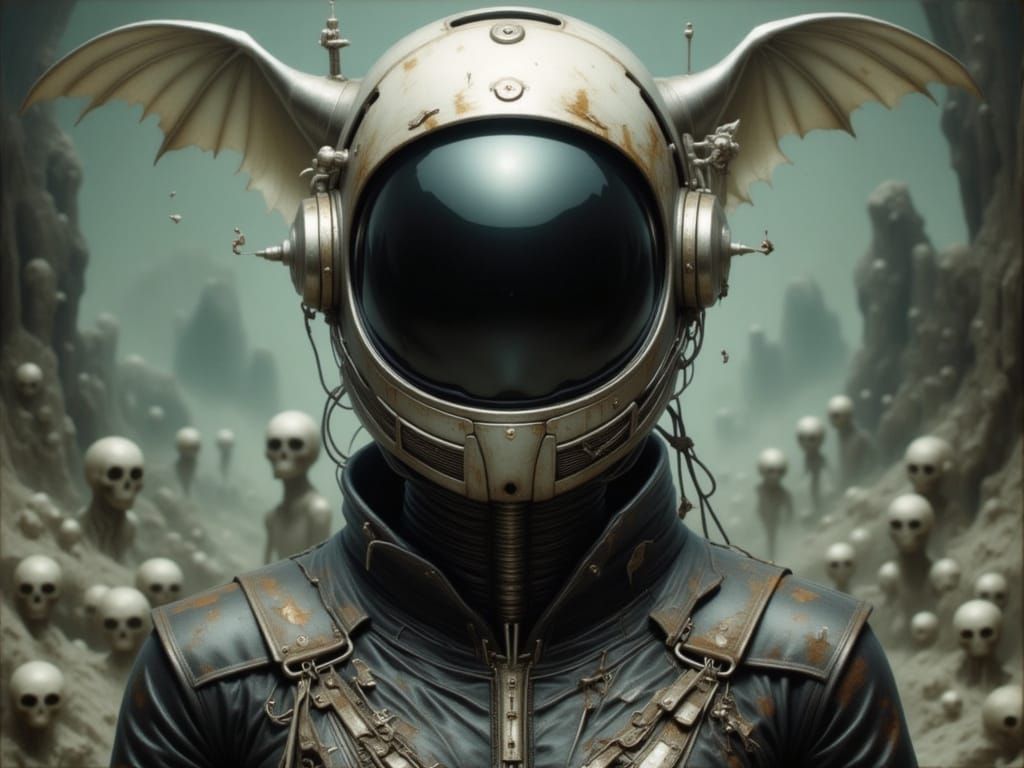 Space Explorer Portrait on Forbidden Planet as Concept Art