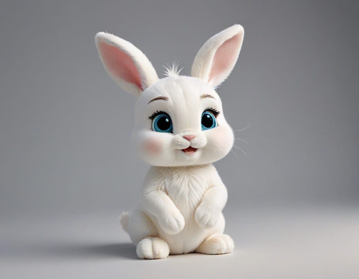 Charming Pixar Bunny Character in Whimsical Wonderland