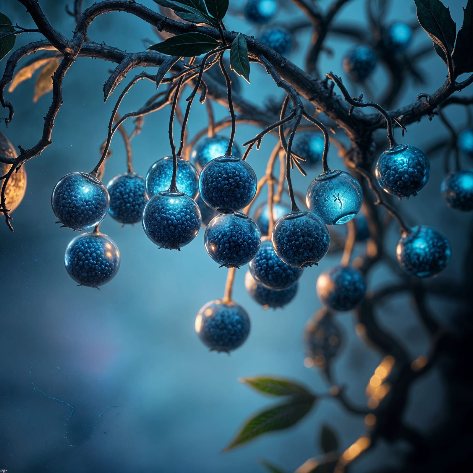 Whispering Glass Orbs in Midnight Bloom