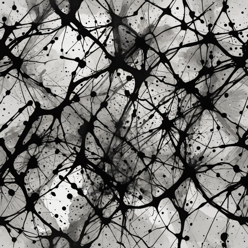 Intense Monochromatic Ink Splatter