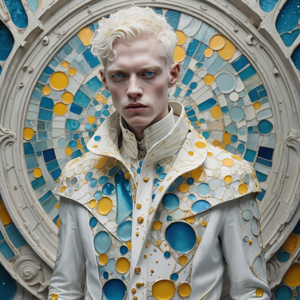 Albino Model in Concrete Costume, Art Nouveau Style