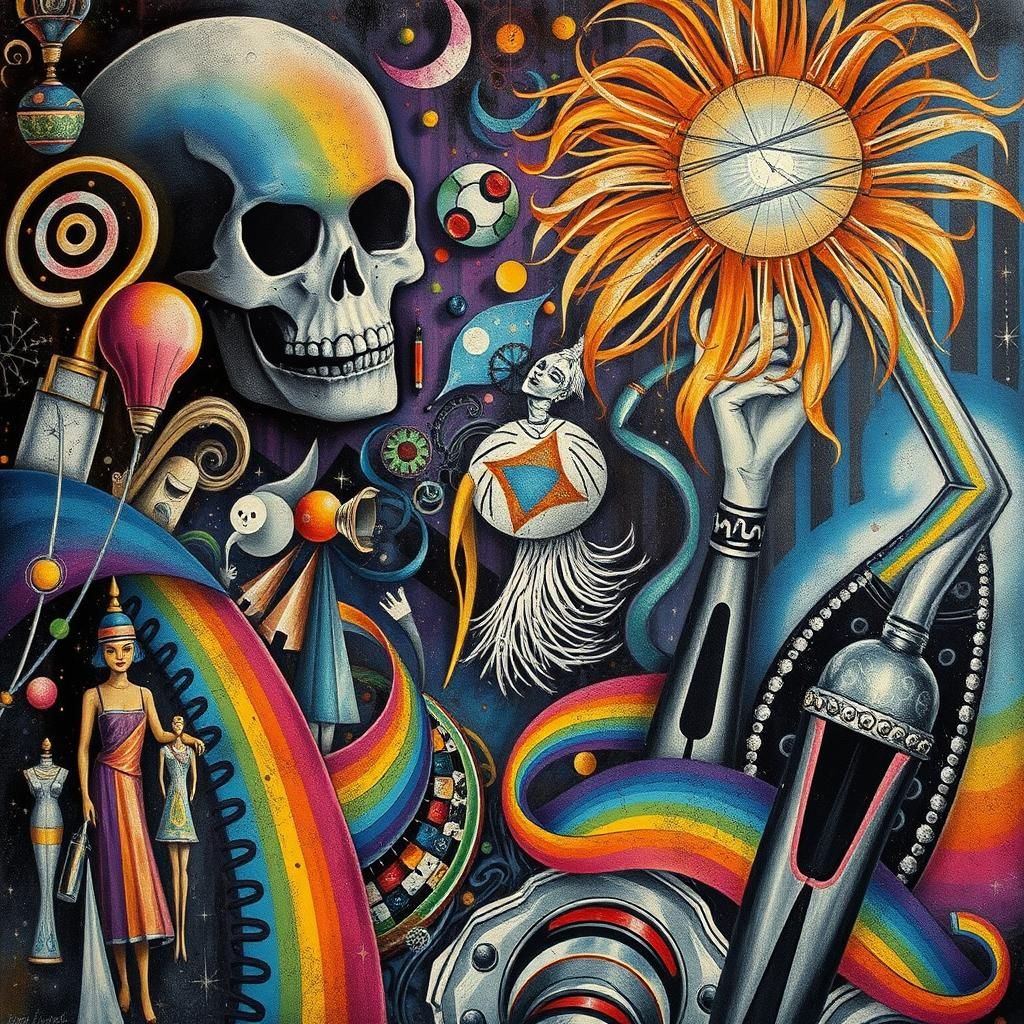 Avant-Garde Performer: Dada-Inspired Photogram in Black and ...