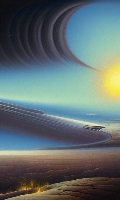 Surreal Sci-Fi Landscape: Hope Seeping from Dreams