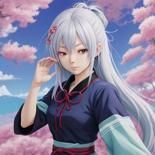 Zen Acai Bowl in Anime Style