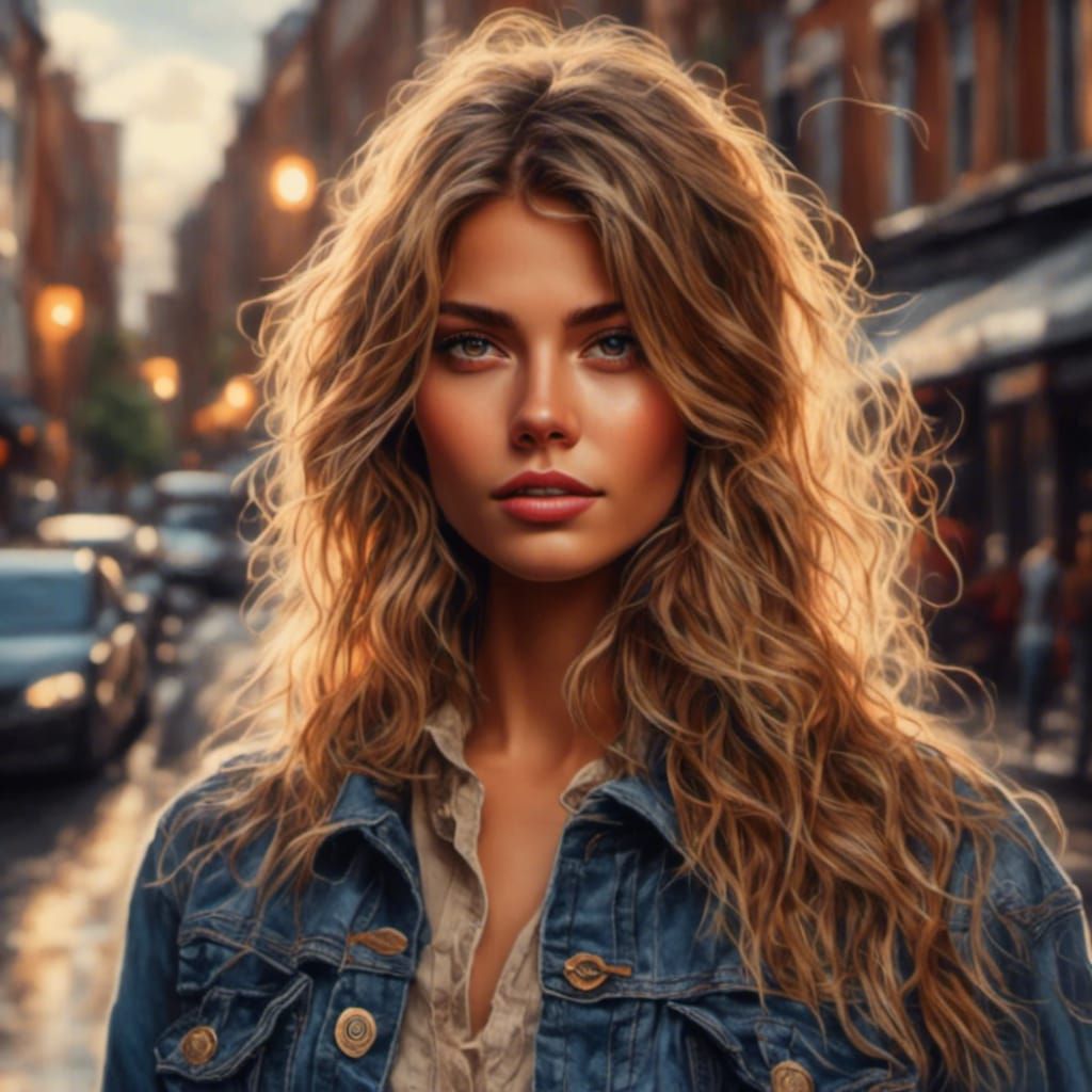 Hyperrealistic Portrait of a Beautiful Blonde Woman