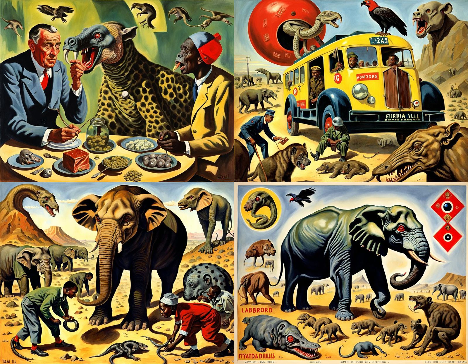 Disturbing Diamond Mine Scene in Vintage Style