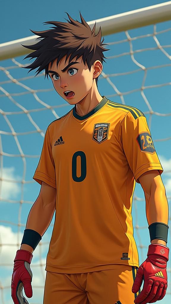 Surprised Goalie About To Be Hit By Shoe