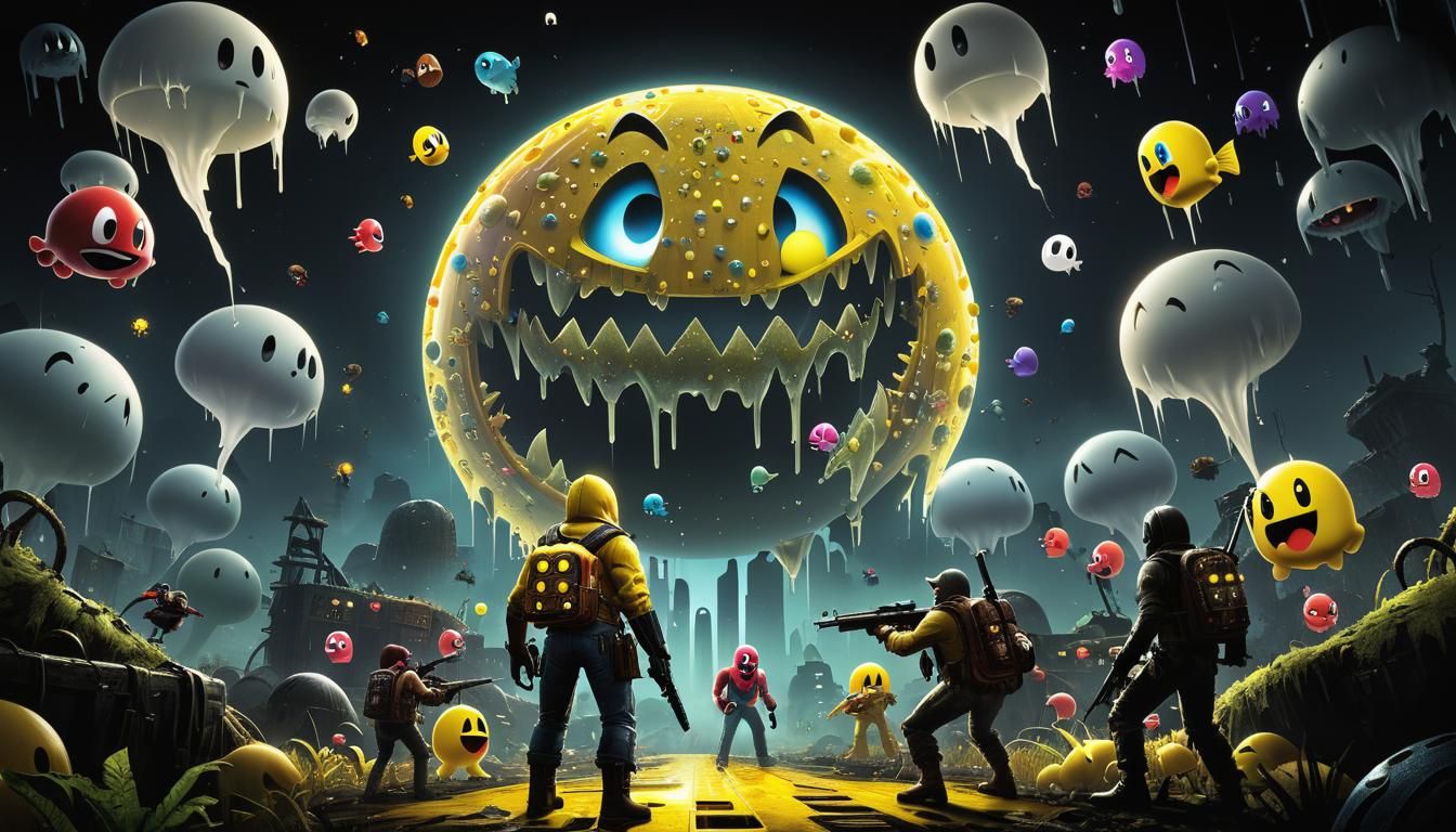 "Pac-Man Hunting" by Naughty Dog, as a post-apocalyptic action-adventure game