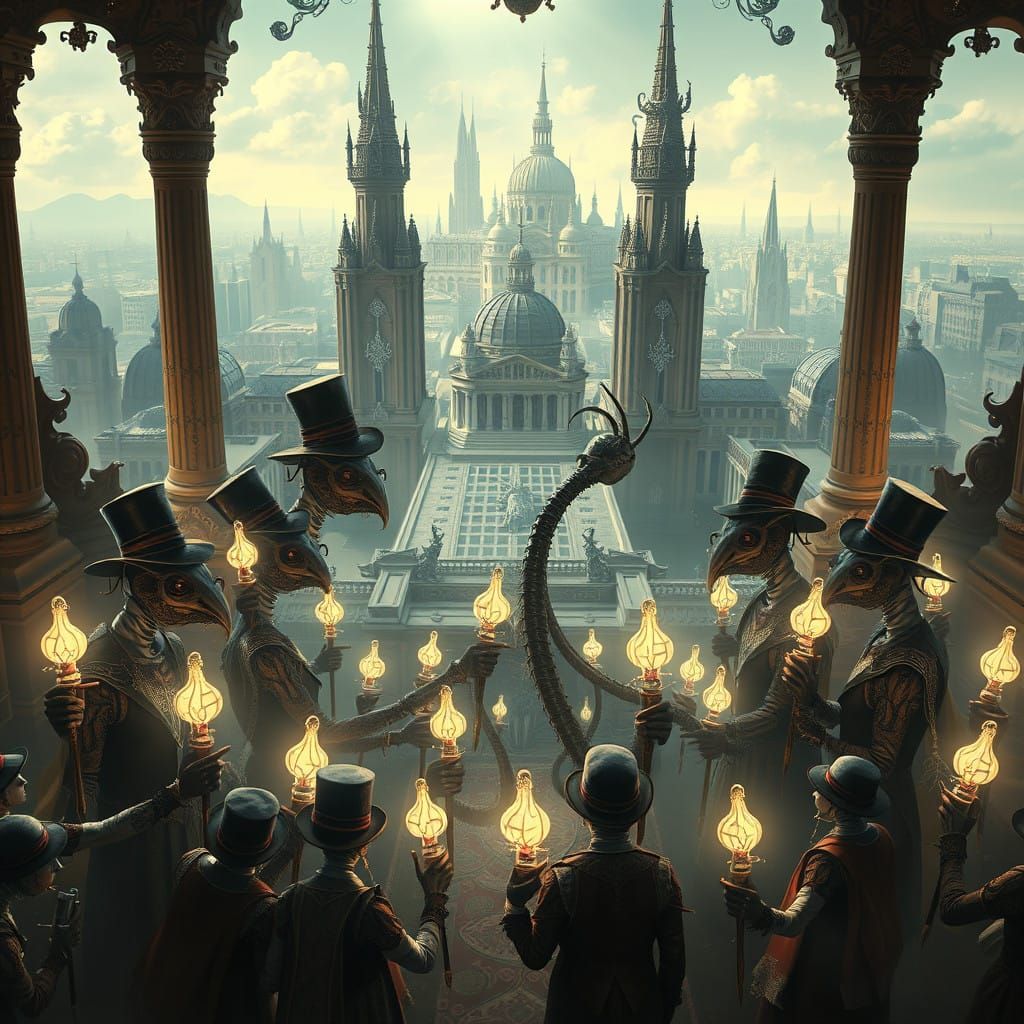 Surreal Dystopian Creatures Rule in a Whimsical Metropolis