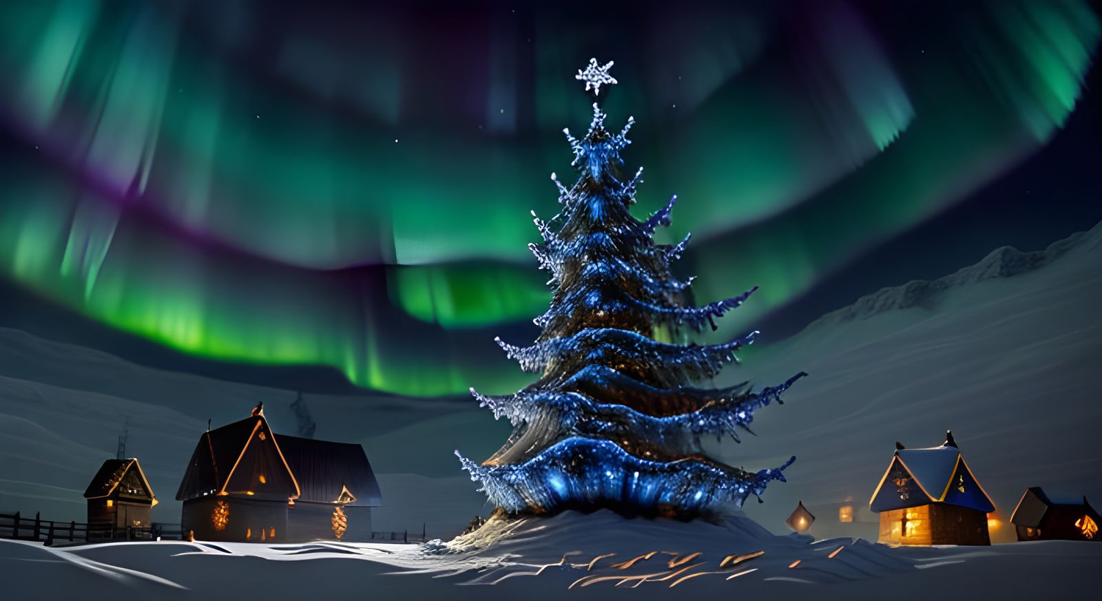 Dark Fantasy Viking Holiday Scene with Norse Mythology