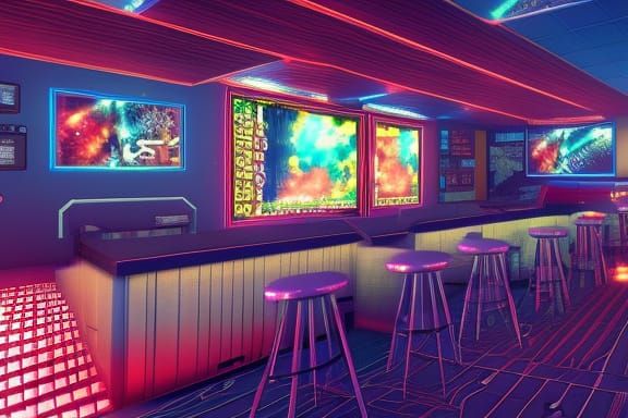 Koreatown Karaoke Bar in 3D Game Style