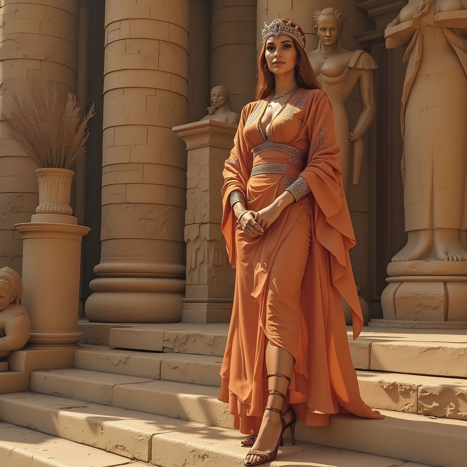 Egyptian Goddess in Regal Splendor