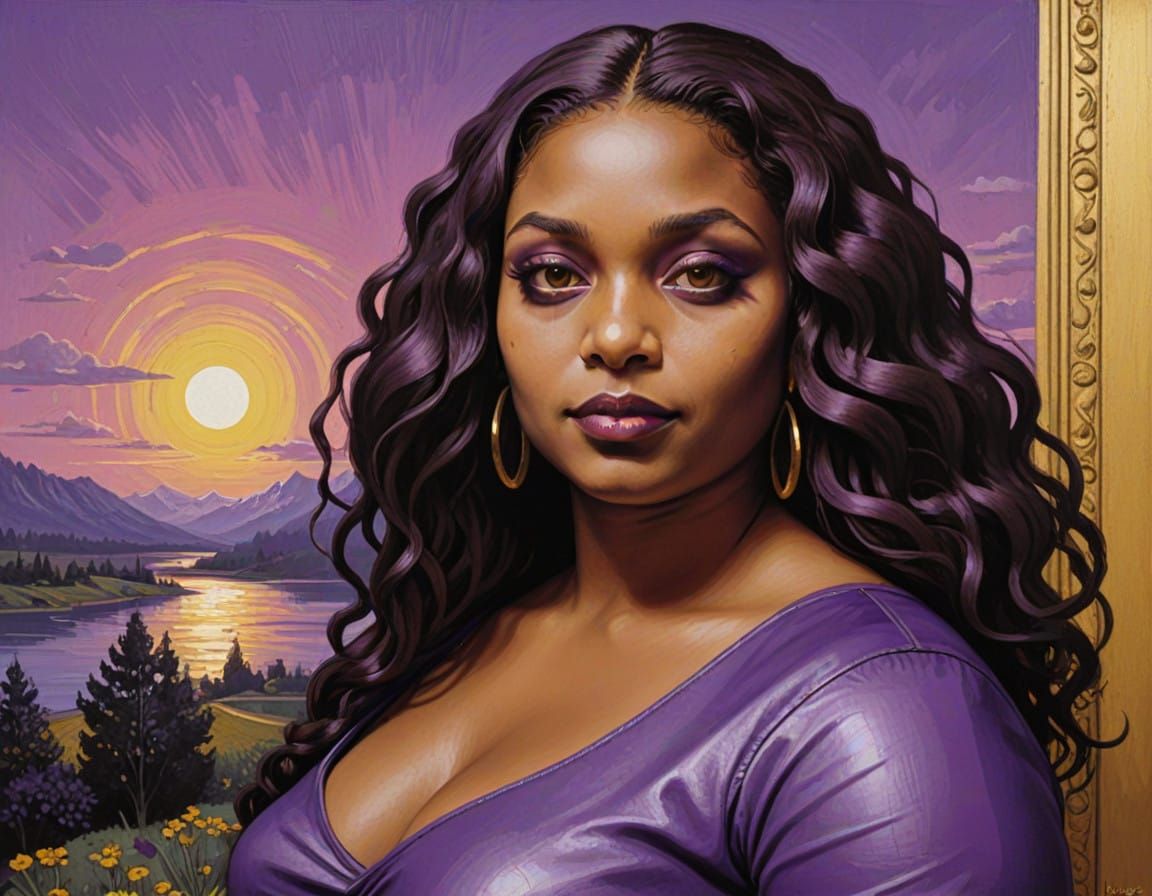 Vibrant Afrocentric Mona Lisa in a Pop Art Storybook Style