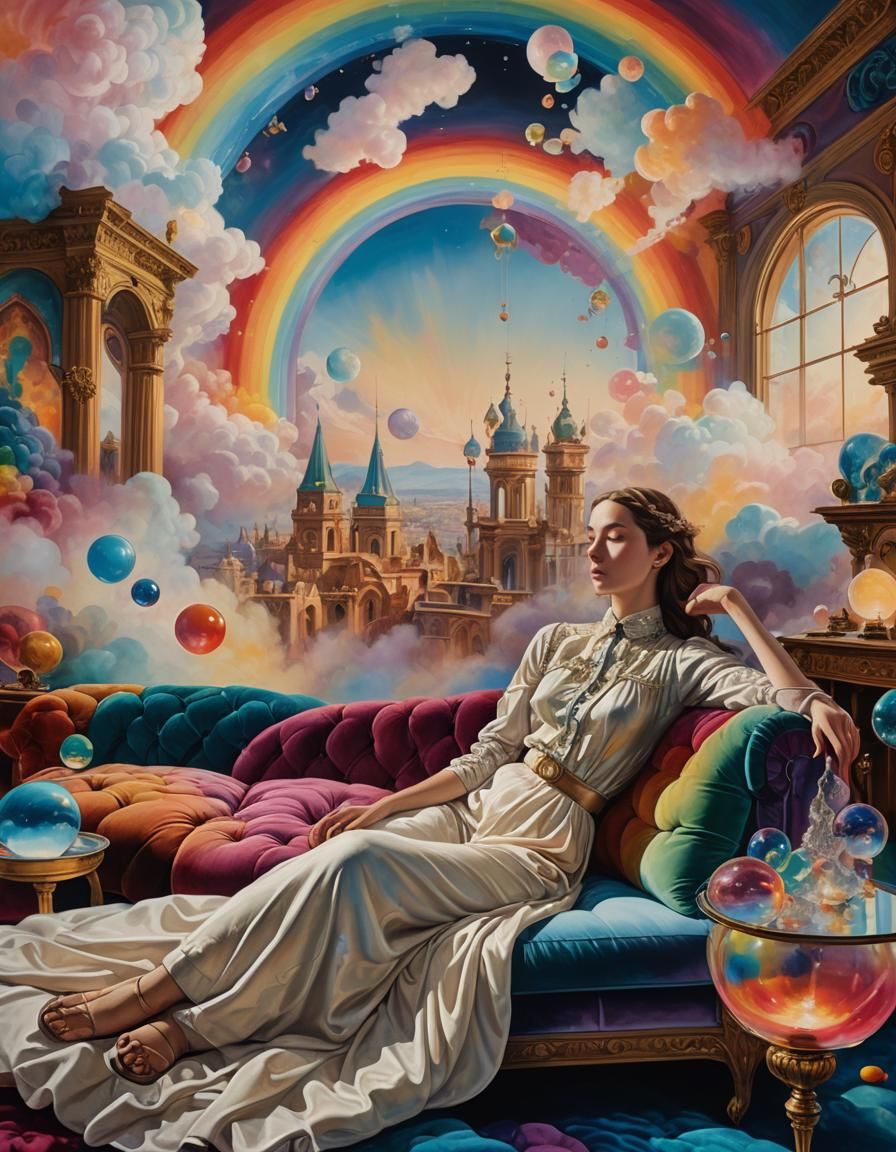 Ethereal Woman in Dreamscape, Salvador Dali Style