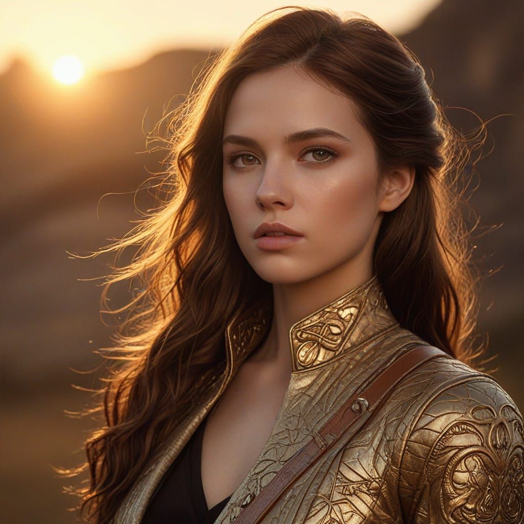 Fantasy Archer in Leather Jacket, Matte Painting