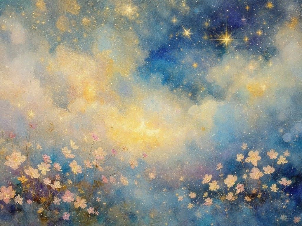 Whimsical Surrealist Dreamscape in Soft Watercolor Hues