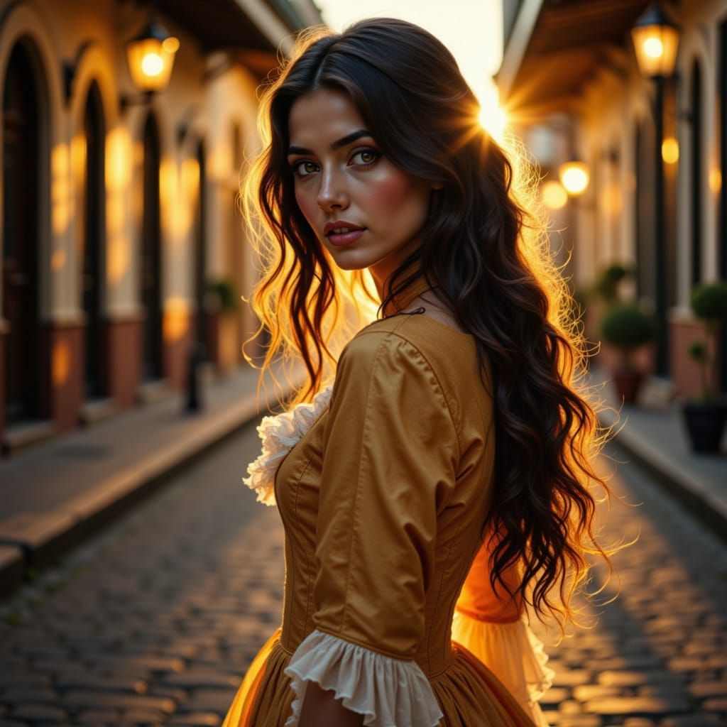 Celine in 1860s New Orleans Silk Gown