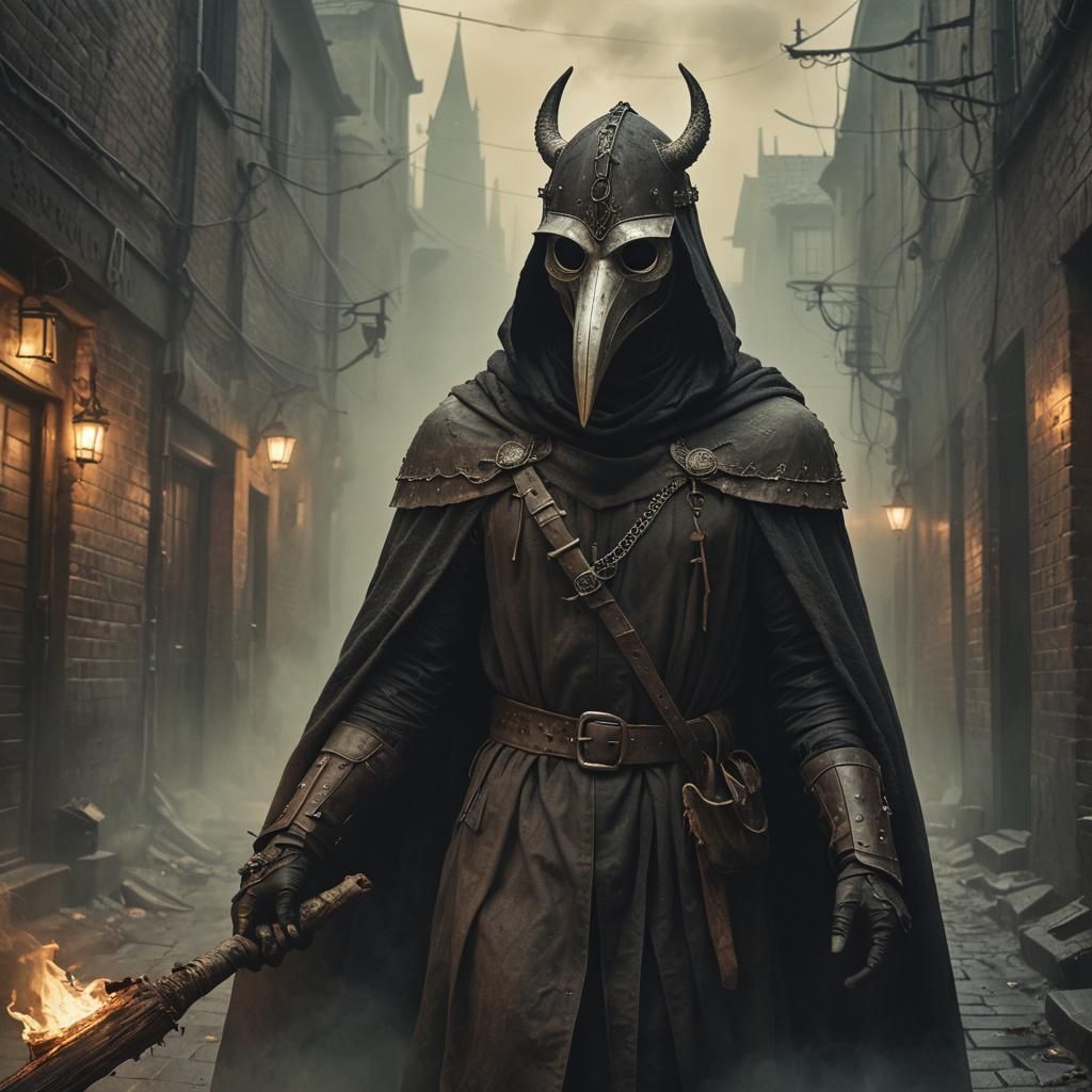 Viking Plague Doctor in Dark Fantasy Style
