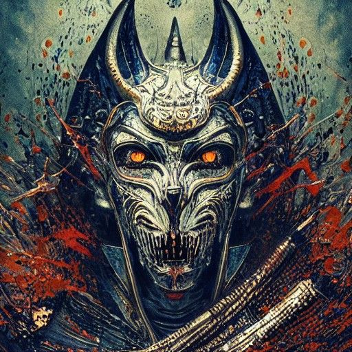 Anubis in Splatter Paint Style