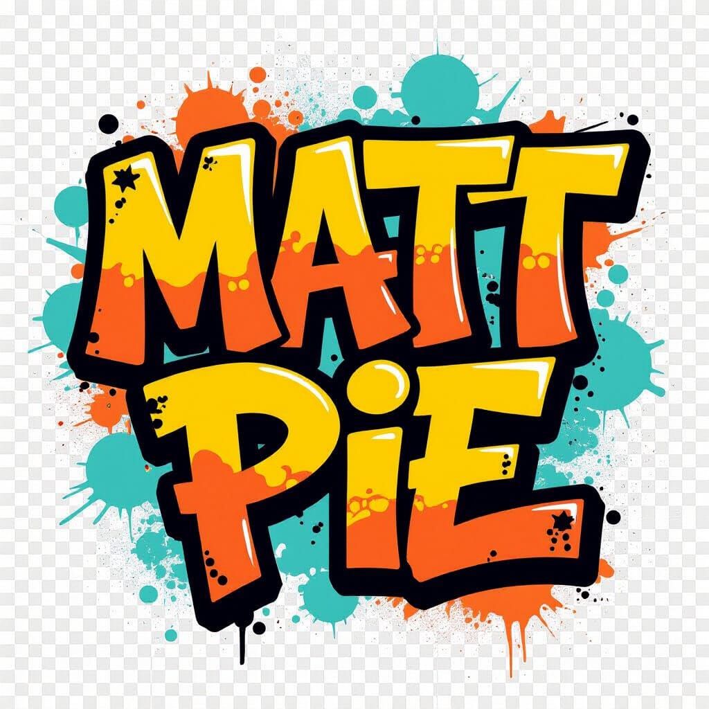 MATT PIE Graffiti T-Shirt Design with Neon Highlights