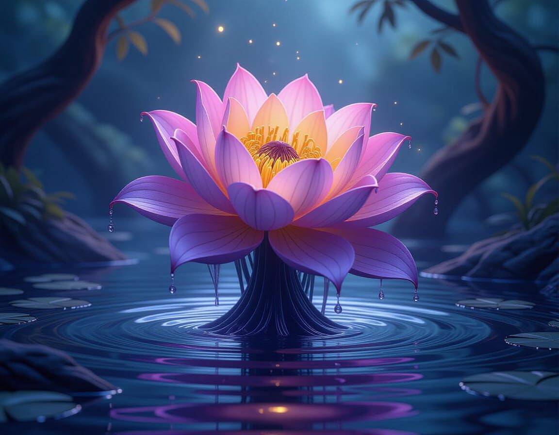 Ethereal Life Emerges from Mystical Water