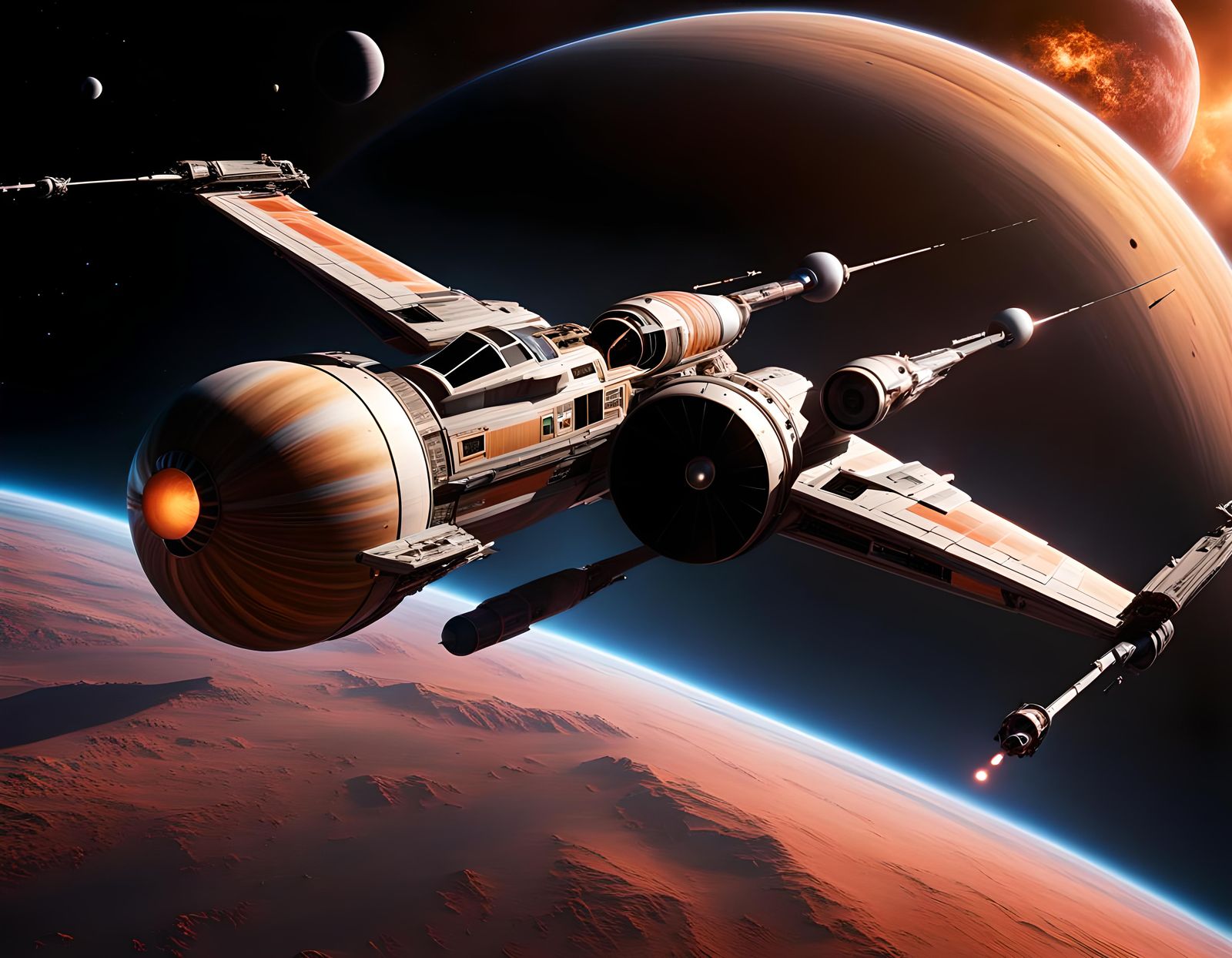 X-Wings Over Gas Giant in Ultra-High Definition