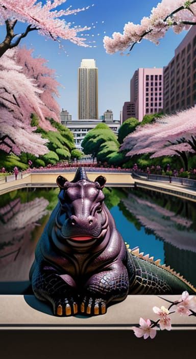 Surreal Zettai Ryouiki Lady Hippocodile in Modern European P...