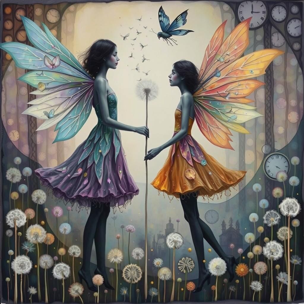 Dreamscape Fairies in Surrealist Style