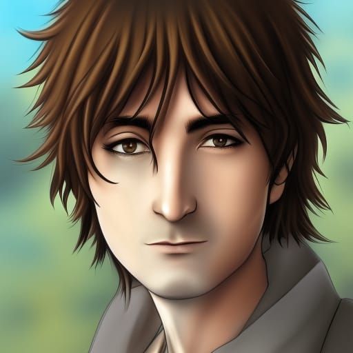 Handsome Anime Male Portrait in High Resolution