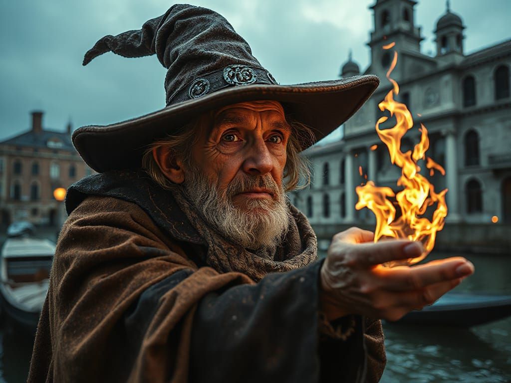 Celtic Witch Casting Spells in Abstract Medieval Kingdom