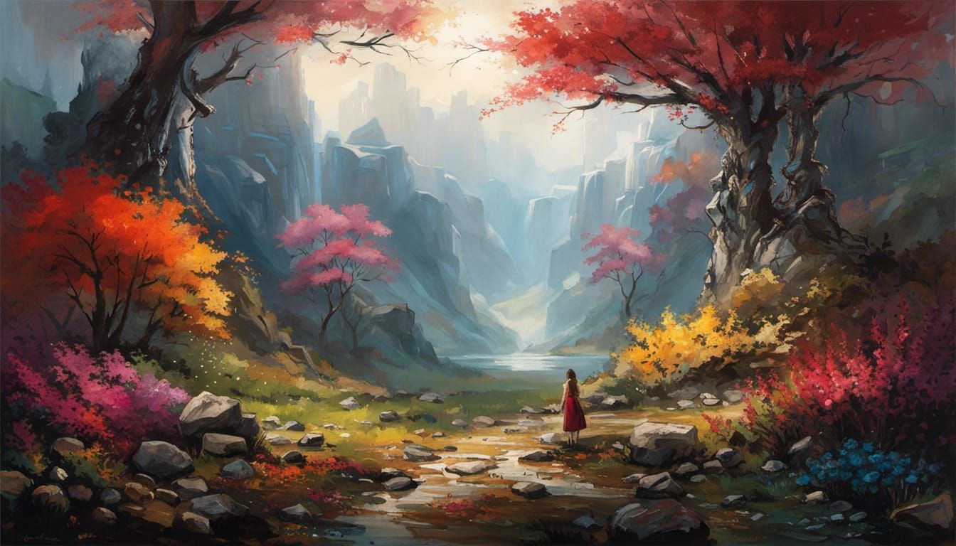 Watercolor Fantasy Landscape