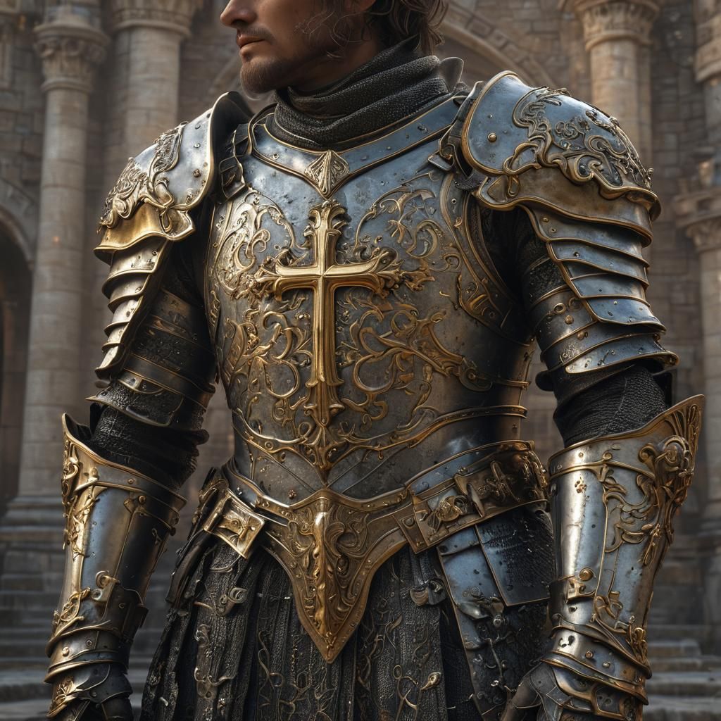 Ornate Knight Armor in Golden Hour Light