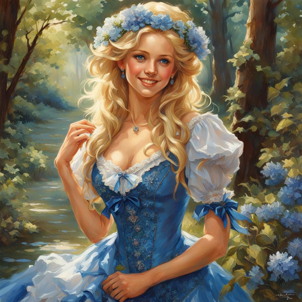 Beautiful German young woman from XIXth century