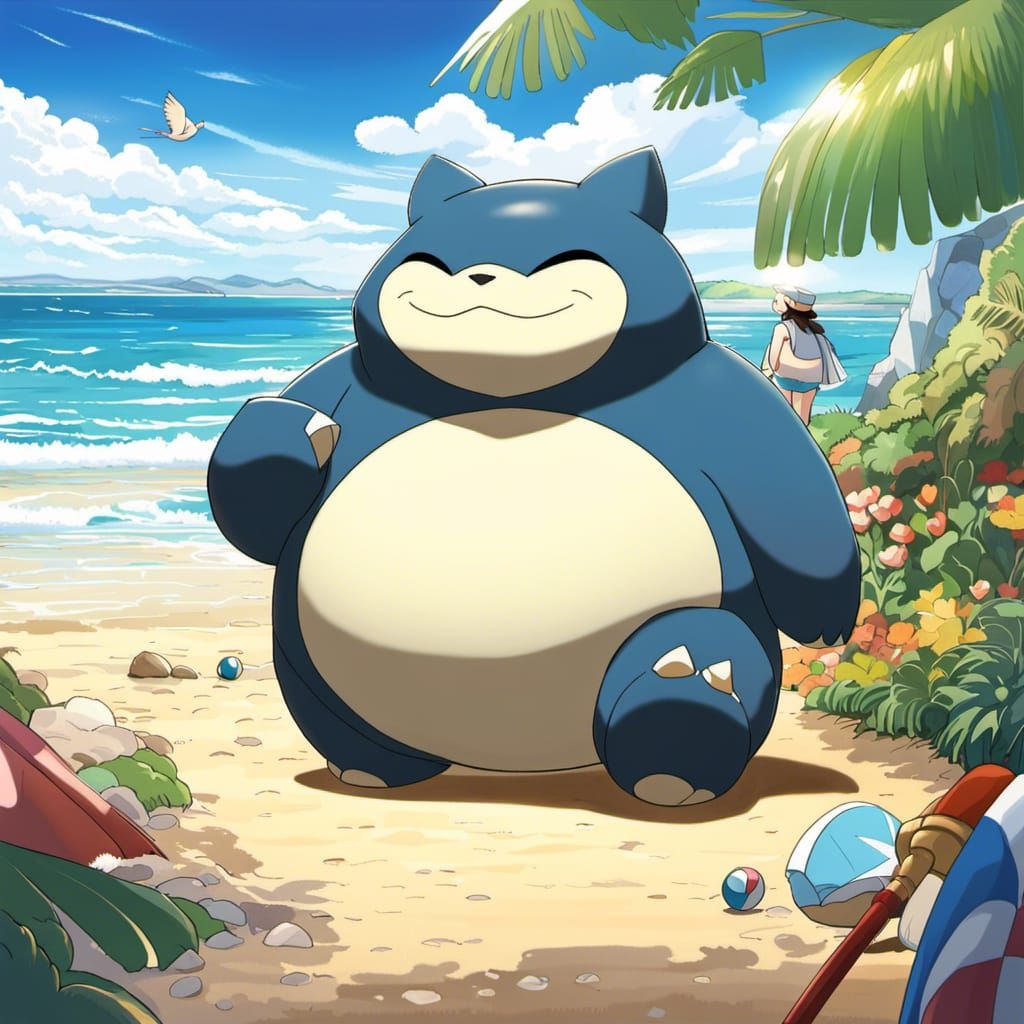 Snorlax at the Beach