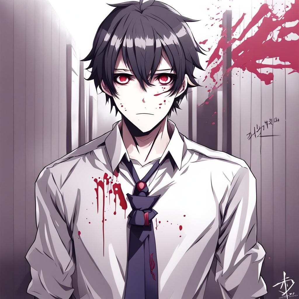 Anime Style Male Yandere Character
