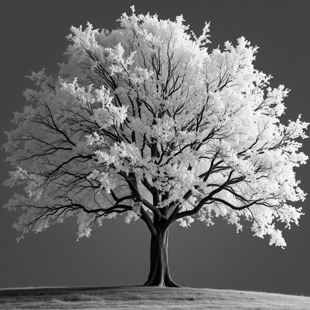 Infrared Tree Art in Textile Style