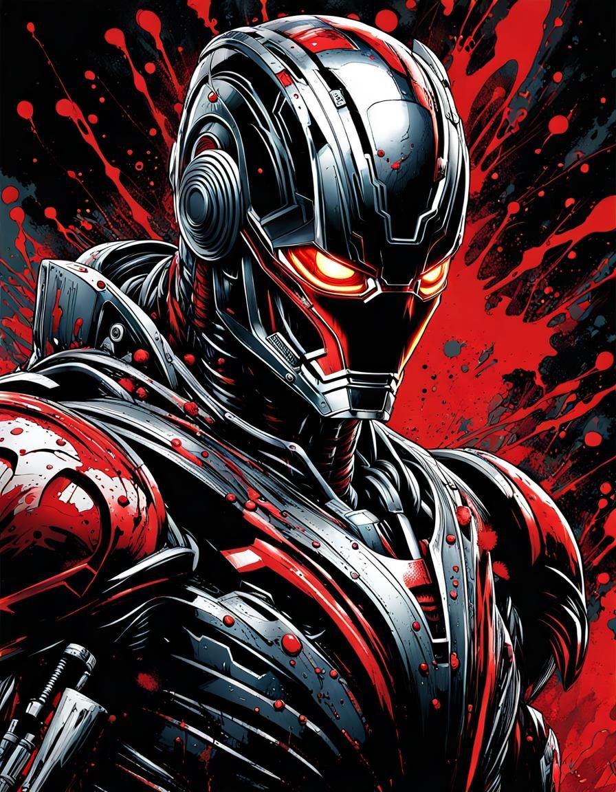Ultron Splash Art in Graffiti Style