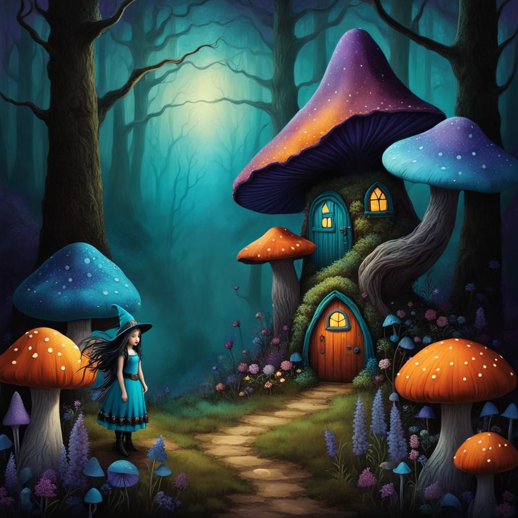 Enchanted Forest: Fairy Witch and Mushroom House