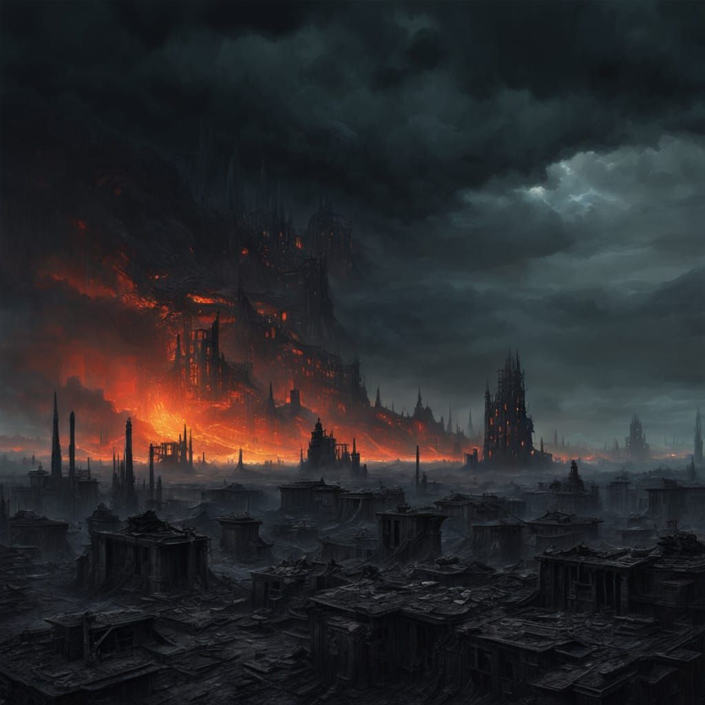 Surreal Post-Apocalyptic Ruins in a Dark, Gritty Aesthetic