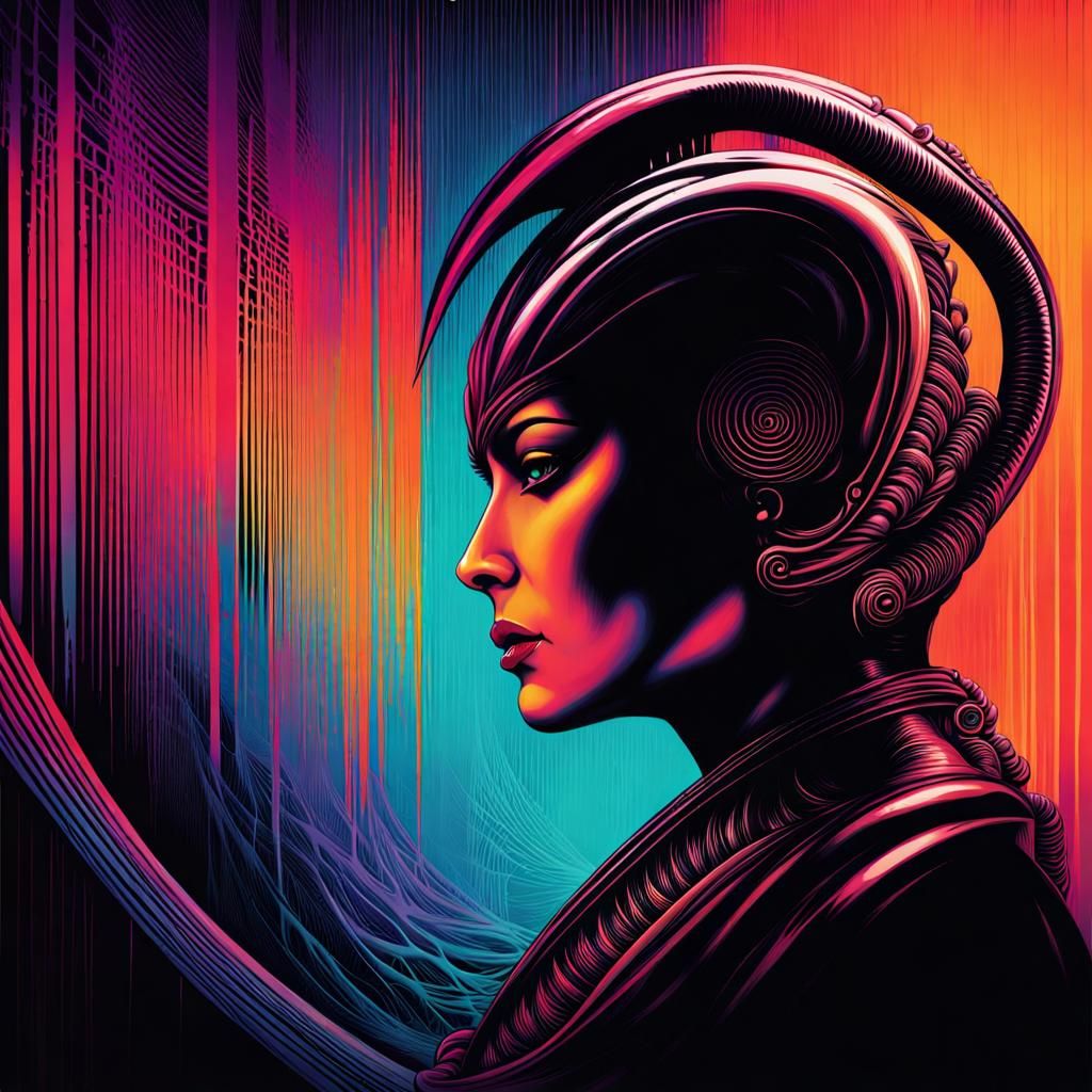 Futuristic Aetherpunk Collaboration: Abstract Digital Art