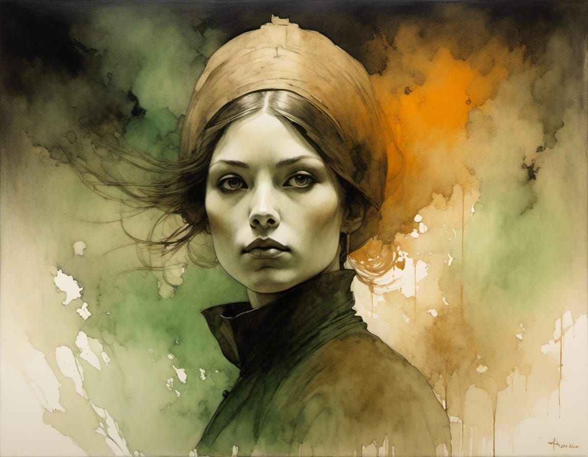 Historical Portrait of a Woman in Vivid Colors