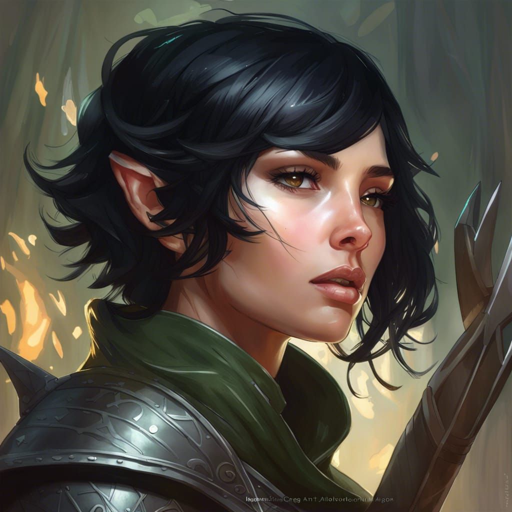 Elven Ranger Portrait in Hyperdetailed Digital Art