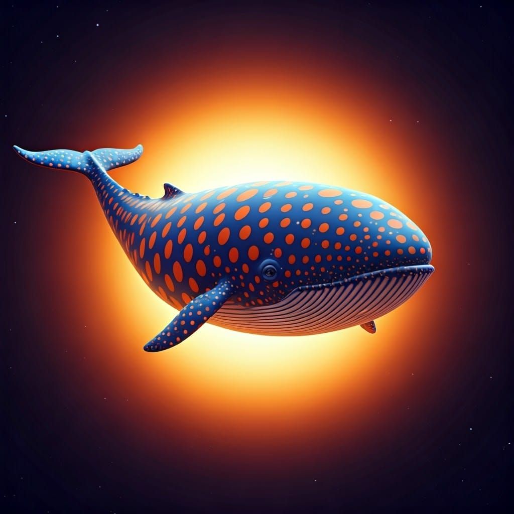 Whale in a Vibrant Space Odyssey